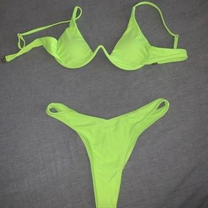 neon green zaful bikini NEW